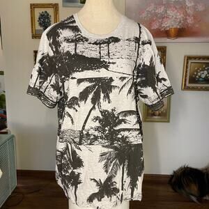 i jeans by Buffalo Black and White Palm Tree Blouse